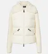 Moncler Down-paneled Virgin Wool Cardigan In Neutral
