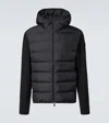 MONCLER DOWN-PANELED WOOL-BLEND CARDIGAN