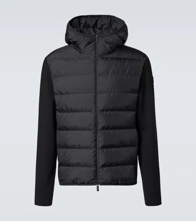 Moncler Matte Padded Cardigan In Black
