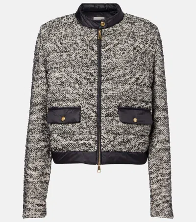 Moncler Down-paneled Wool-blend Jacket In Black