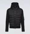 Moncler Mens Black Hybrid Padded Knitted Cardigan Xxl In Black