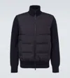 Moncler Down-paneled Wool Cardigan In Black