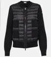 Moncler Wool Padded Cardigan With Zip Clothing In Black