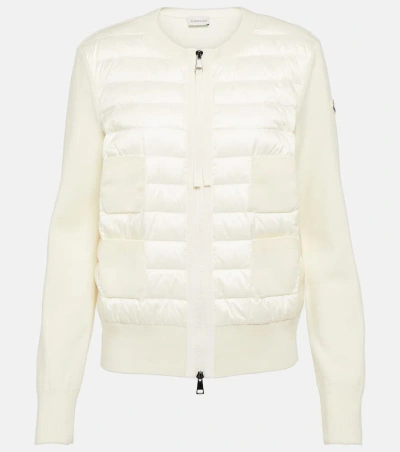 Moncler Down-paneled Wool Jackets In White