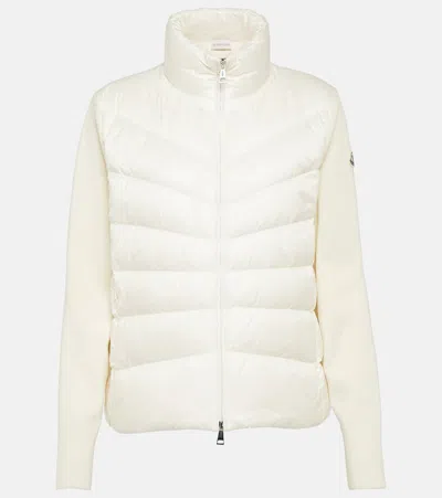 Moncler Down-paneled Wool Jackets In White