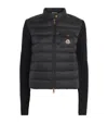 Moncler Padded Wool Cardigan With Zip In Black