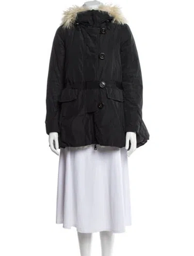 Pre-owned Moncler Down Parka In Black