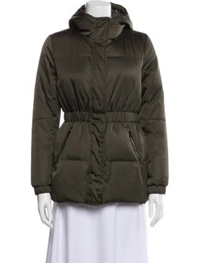 Pre-owned Moncler Down Parka In Green