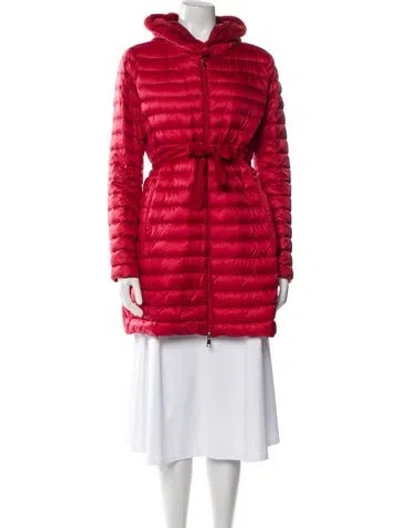 Pre-owned Moncler Down Peacoat In Red