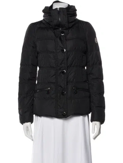 Pre-owned Moncler Down Plaid Print Utility Jacket In Black