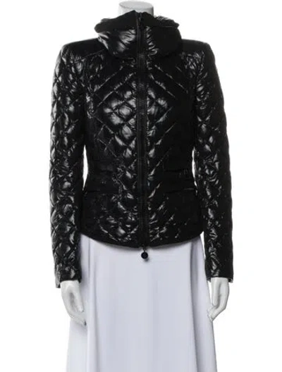 Pre-owned Moncler Down Printed Down Jacket In Black