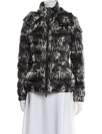 Pre-owned Moncler Down Printed Down Jacket In Gray