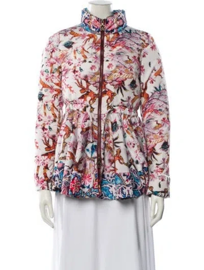 Pre-owned Moncler Down Printed Down Jacket In Neutral