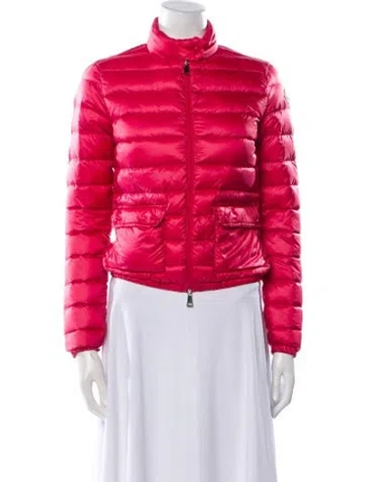 Pre-owned Moncler Down Printed Down Jacket In Pink
