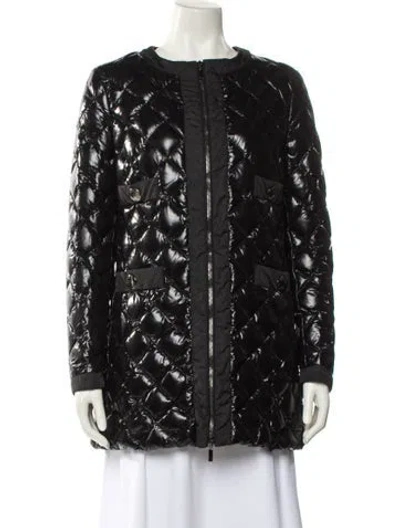 Pre-owned Moncler Down Printed Jacket In Black