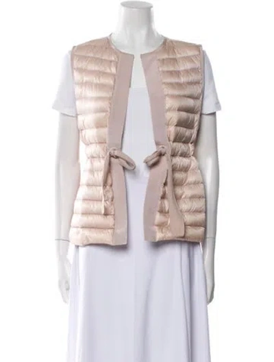 Pre-owned Moncler Down Printed Vest In Pink