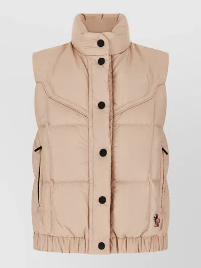 Moncler Down Puffer Coat In Brown