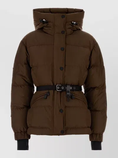 Moncler Down Puffer Jacket In Brown