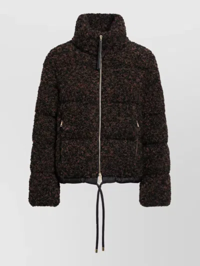 Moncler Down Puffer Jacket In Brown