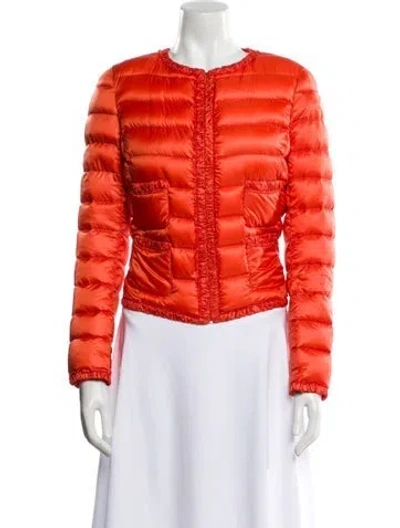 Pre-owned Moncler Down Puffer Jacket In Orange