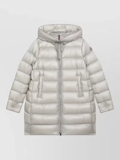 Moncler Down Puffer Jacket In Silver
