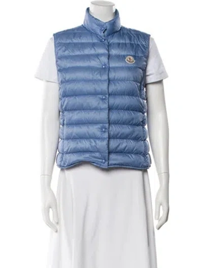 Pre-owned Moncler Down Puffer Vest In Blue