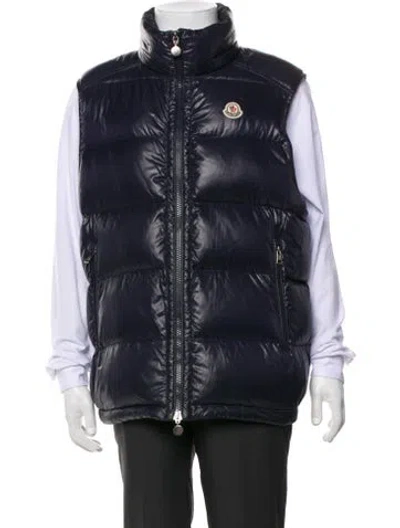 Pre-owned Moncler Down Puffer Vest In Blue
