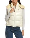 Moncler Down Puffer Vest In Brown