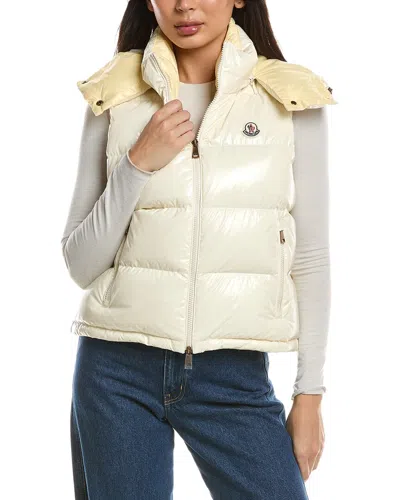 Moncler Down Puffer Vest In Brown