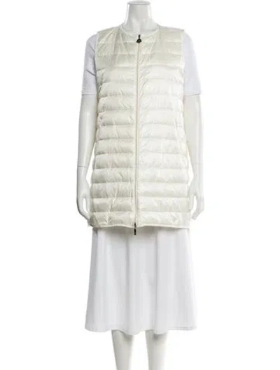 Pre-owned Moncler Down Puffer Vest In Neutral