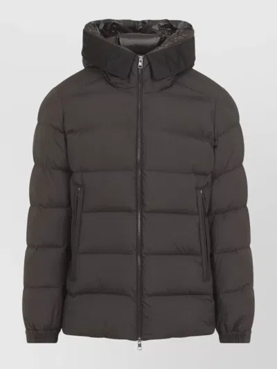 Moncler Down Quilted Hooded Puffer Jacket In Gray