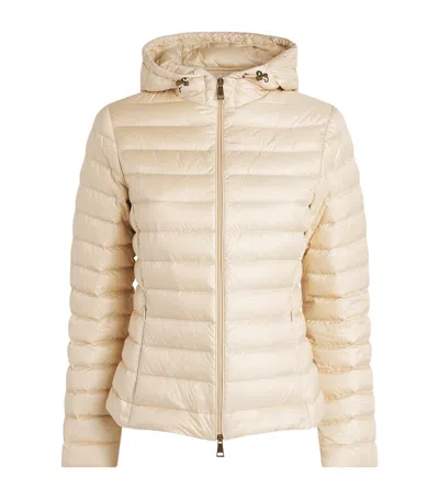 Moncler Down Quilted Igelhood Jacket In Beige