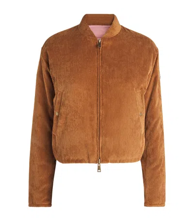 Moncler Down Reversible Blageon Bomber Jacket In Beige