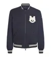 Moncler Ribbed Collar With Striped Details Jacket In Blue