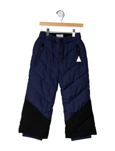 Pre-owned Moncler Babies' Down Snow Pants In Blue