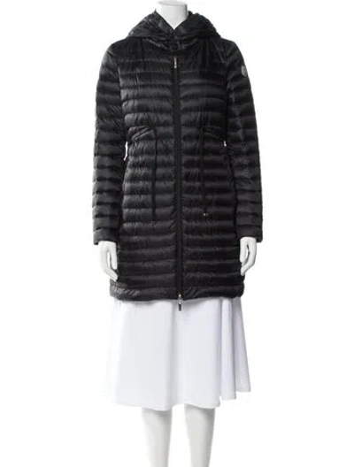 Pre-owned Moncler Down Striped Down Jacket In Black