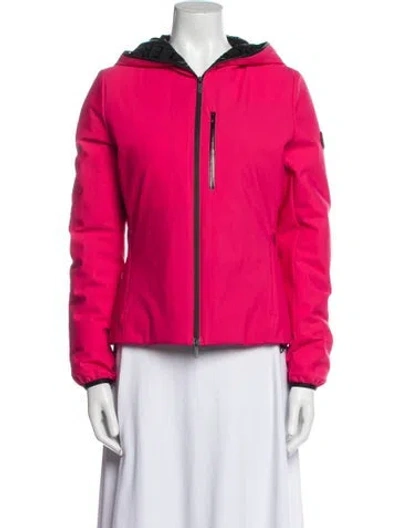 Pre-owned Moncler Down Striped Down Jacket In Pink