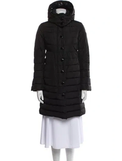 Pre-owned Moncler Down Striped Parka In Black