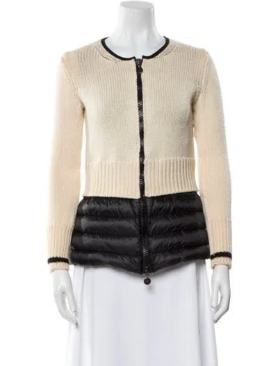 Pre-owned Moncler Down Striped Sweater