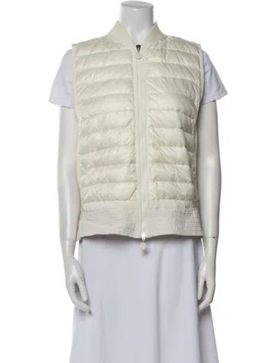 Pre-owned Moncler Down Striped Vest In Neutral