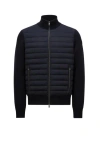 Moncler Nylon And Wool Padded Jacket In Black
