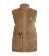 Moncler Bost Teddy Down Vest In Brown