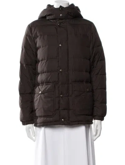 Pre-owned Moncler Down Utility Jacket In Brown