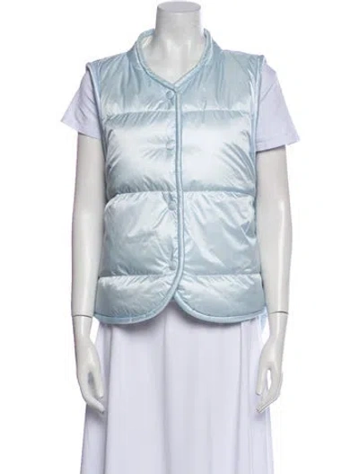 Pre-owned Moncler Down Vest In Blue