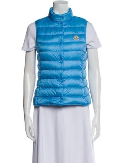 Pre-owned Moncler Down Vest In Blue