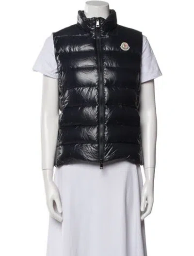 Pre-owned Moncler Down Vest In Blue