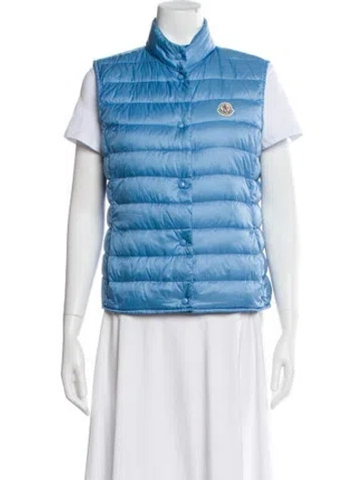 Pre-owned Moncler Down Vest In Blue