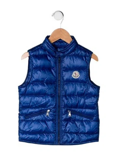 Pre-owned Moncler Kids' Down Vest In Blue