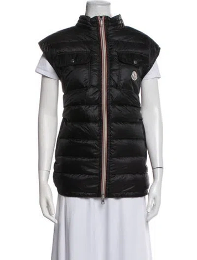 Pre-owned Moncler Down Vest In Blue