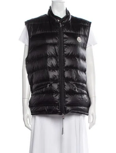 Pre-owned Moncler Down Vest In Blue
